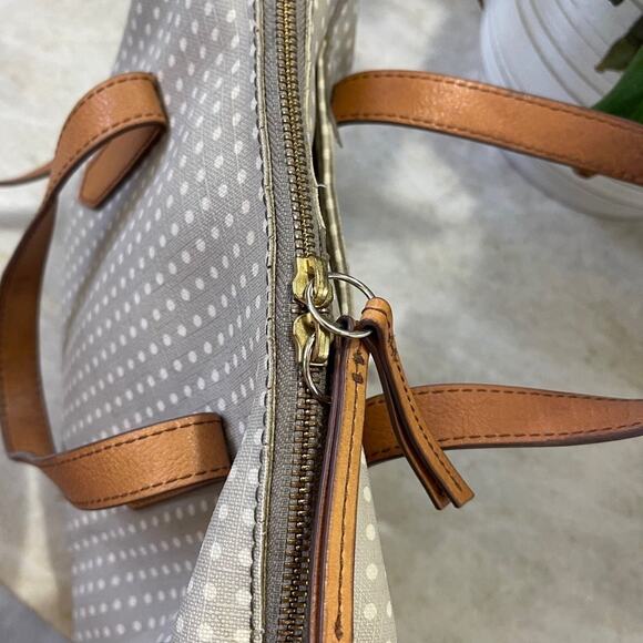 Fossil handbag gray and white dotted canvas - Picture 3 of 12